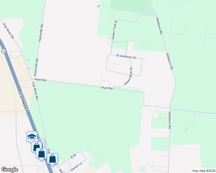 map of restaurants, bars, coffee shops, grocery stores, and more near 4401 Hunt Road in Farmington