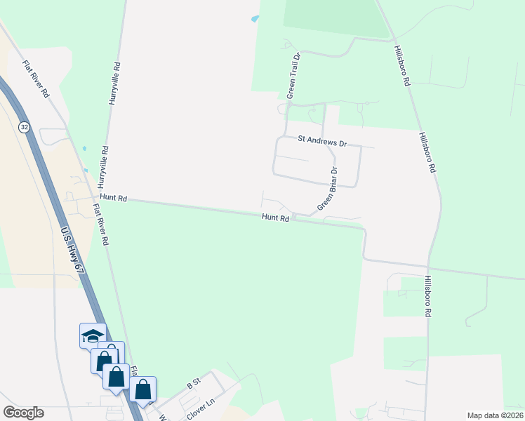map of restaurants, bars, coffee shops, grocery stores, and more near 4401 Hunt Road in Farmington