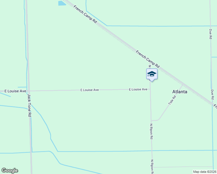 map of restaurants, bars, coffee shops, grocery stores, and more near 14770 Louise Avenue in Manteca