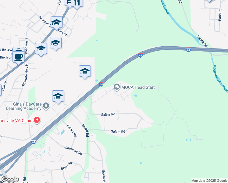 map of restaurants, bars, coffee shops, grocery stores, and more near 24322 Sounder Lane in Waynesville