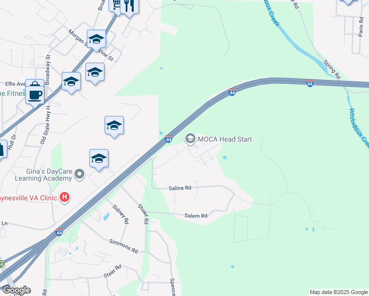 map of restaurants, bars, coffee shops, grocery stores, and more near 19778 Sackett Lane in Waynesville