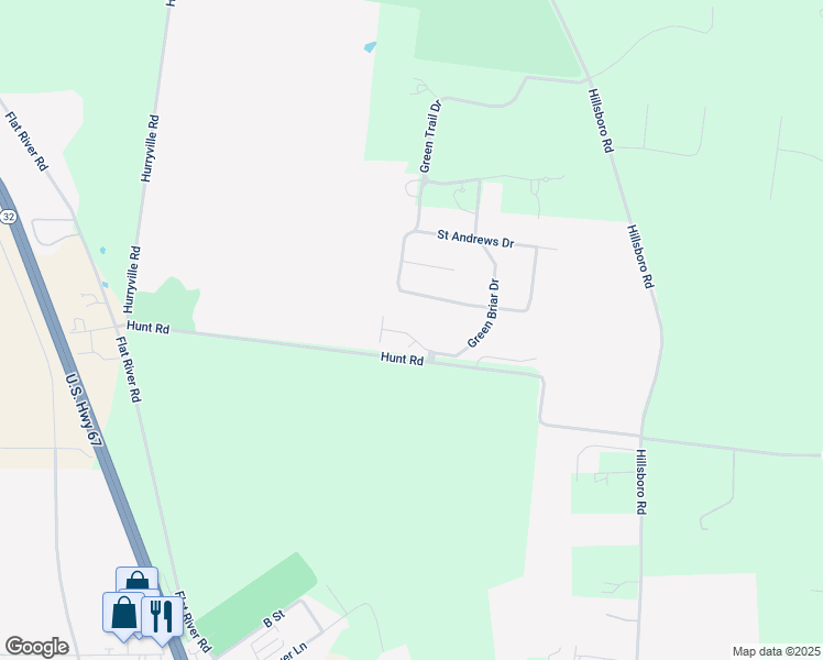 map of restaurants, bars, coffee shops, grocery stores, and more near 806 Bent Creek Drive in Farmington