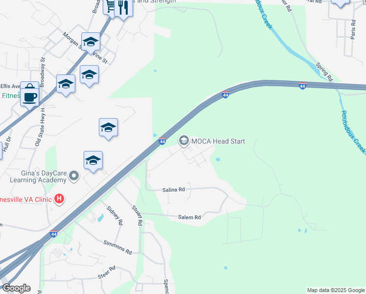 map of restaurants, bars, coffee shops, grocery stores, and more near 19778 Sackett Lane in Waynesville