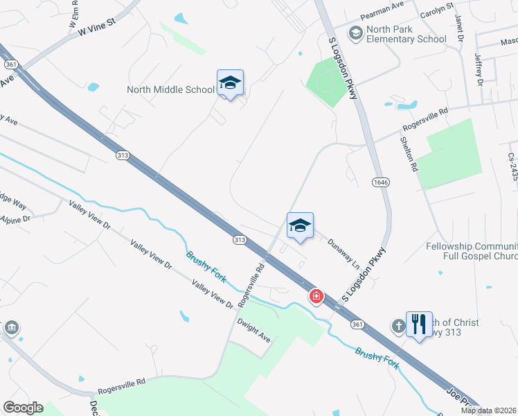 map of restaurants, bars, coffee shops, grocery stores, and more near 502-598 Rose Creek Drive in Radcliff