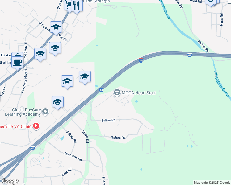 map of restaurants, bars, coffee shops, grocery stores, and more near 19706 Sackett Lane in Waynesville