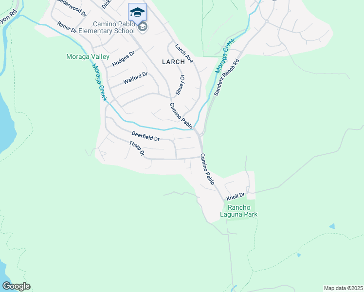 map of restaurants, bars, coffee shops, grocery stores, and more near 423 Deerfield Drive in Moraga