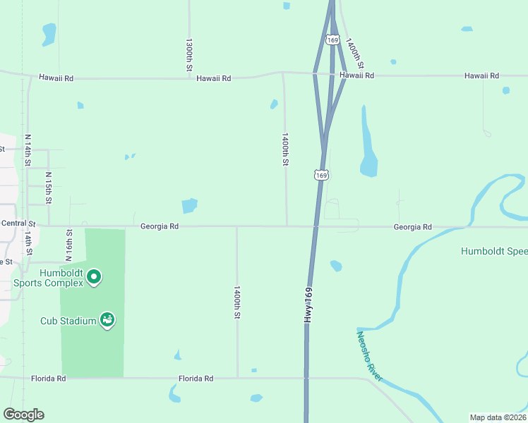 map of restaurants, bars, coffee shops, grocery stores, and more near 1420 Georgia Road in Humboldt