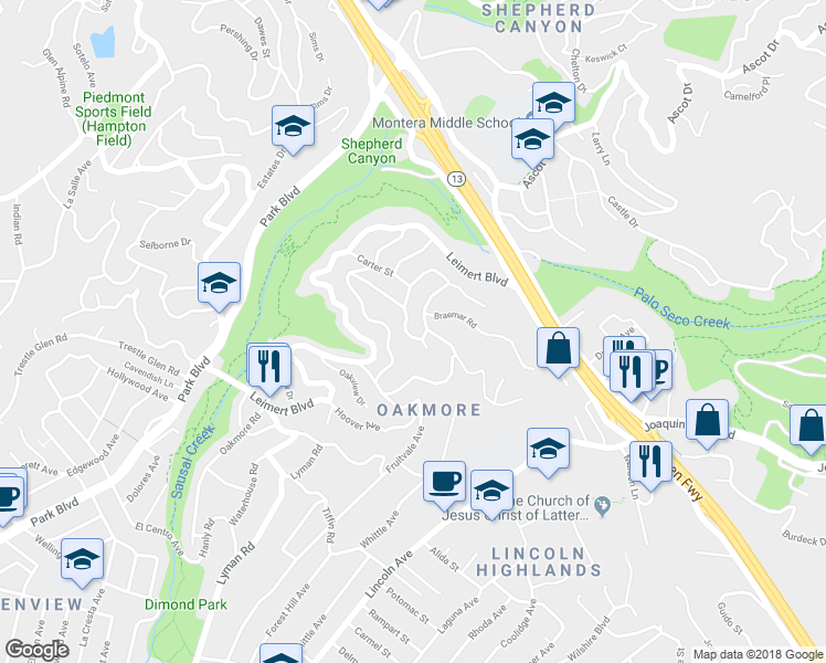 map of restaurants, bars, coffee shops, grocery stores, and more near 1932-1936 Melvin Road in Oakland