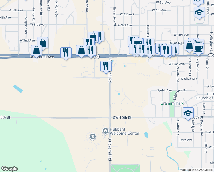 map of restaurants, bars, coffee shops, grocery stores, and more near in El Dorado