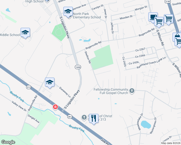 map of restaurants, bars, coffee shops, grocery stores, and more near 786-798 Shelton Rd in Radcliff