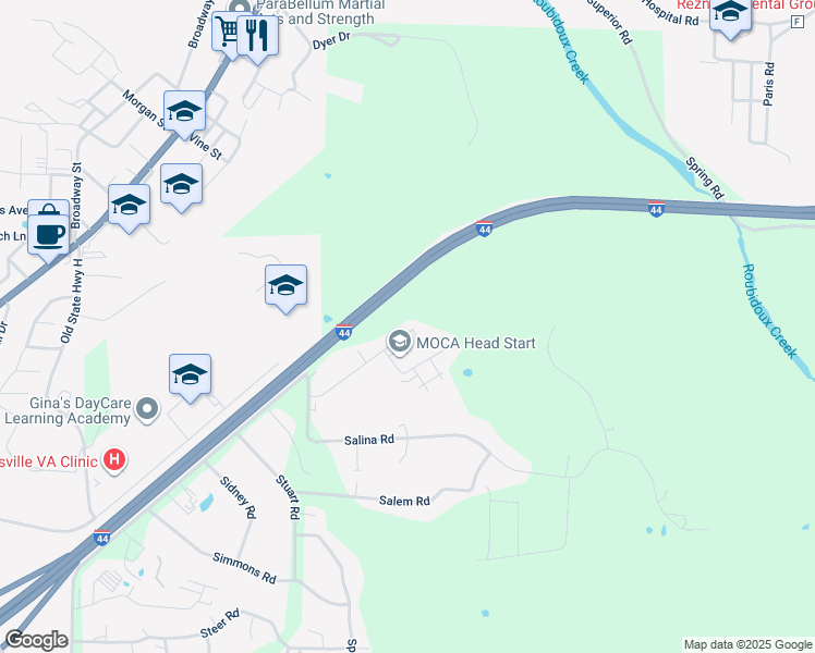 map of restaurants, bars, coffee shops, grocery stores, and more near 19706 Sackett Lane in Waynesville