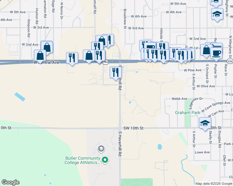 map of restaurants, bars, coffee shops, grocery stores, and more near in El Dorado