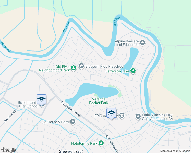 map of restaurants, bars, coffee shops, grocery stores, and more near 16476 Cohen Road in Lathrop