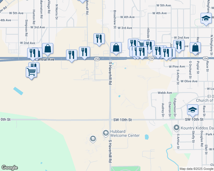 map of restaurants, bars, coffee shops, grocery stores, and more near in El Dorado