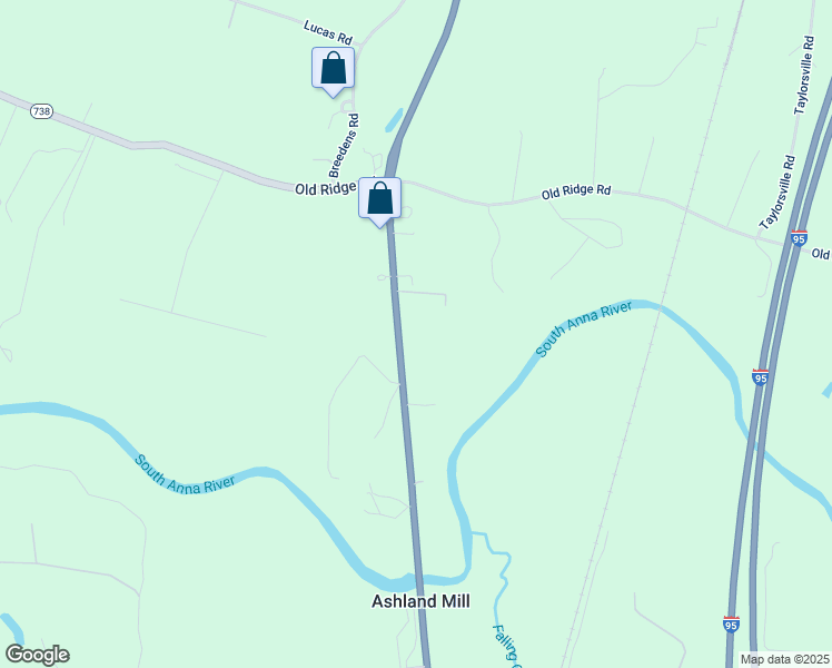 map of restaurants, bars, coffee shops, grocery stores, and more near 15090 Washington Highway in Ashland