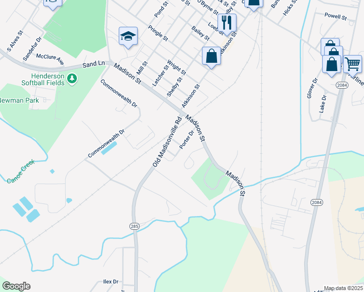 map of restaurants, bars, coffee shops, grocery stores, and more near 1340 Porter Dr in Henderson