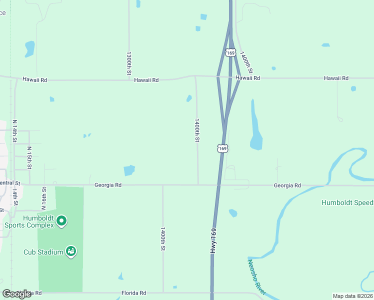 map of restaurants, bars, coffee shops, grocery stores, and more near 570 1400th Street in Humboldt