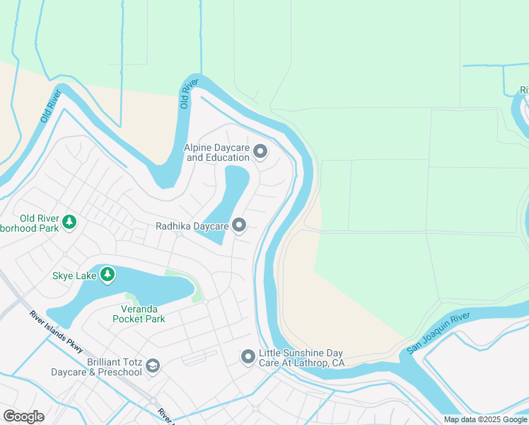 map of restaurants, bars, coffee shops, grocery stores, and more near 16623 Cohen Road in Lathrop
