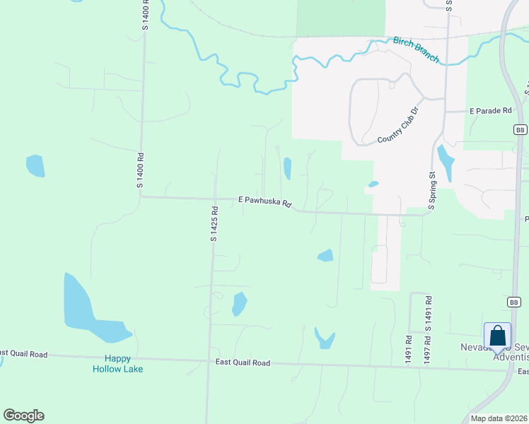 map of restaurants, bars, coffee shops, grocery stores, and more near 14358 East Pawhuska Road in Nevada