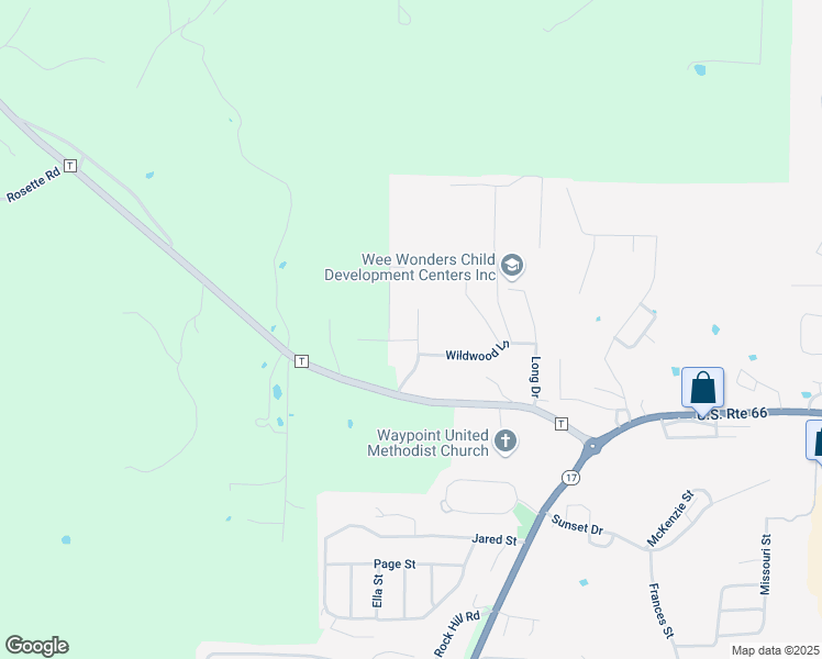 map of restaurants, bars, coffee shops, grocery stores, and more near 103 Wildwood Lane in Waynesville