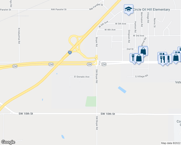 map of restaurants, bars, coffee shops, grocery stores, and more near 3100 El Dorado Avenue in El Dorado