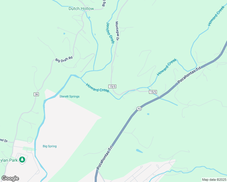 map of restaurants, bars, coffee shops, grocery stores, and more near Montague Drive in White Sulphur Springs