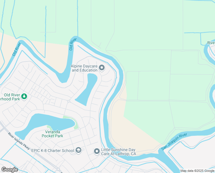 map of restaurants, bars, coffee shops, grocery stores, and more near 16607 Cohen Road in Lathrop