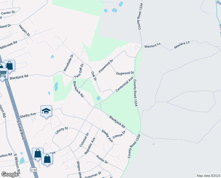 map of restaurants, bars, coffee shops, grocery stores, and more near 1108 Oak Drive in Radcliff