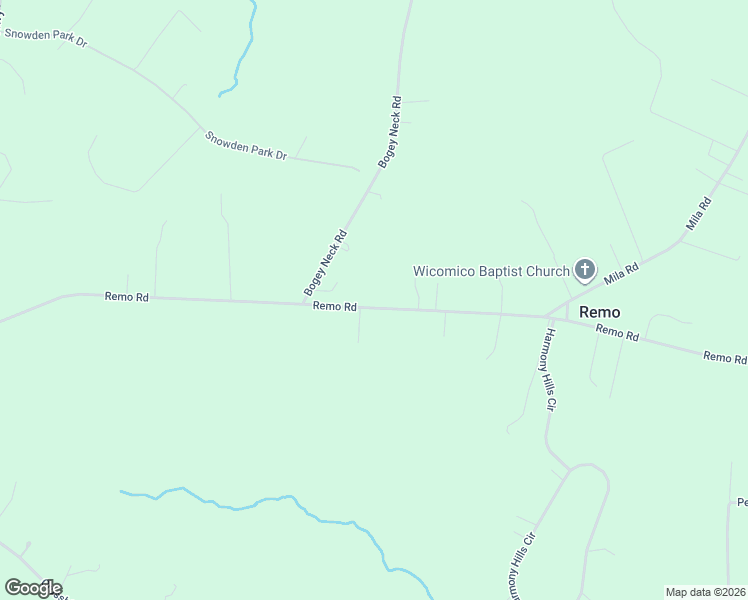 map of restaurants, bars, coffee shops, grocery stores, and more near Remo Road in Heathsville