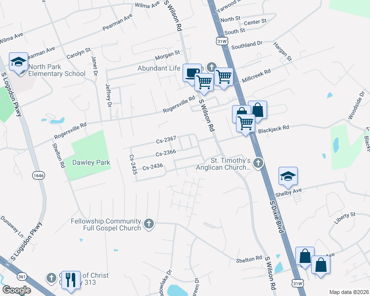map of restaurants, bars, coffee shops, grocery stores, and more near 328 Cs-2366 in Radcliff
