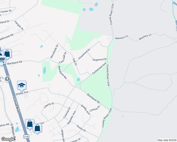 map of restaurants, bars, coffee shops, grocery stores, and more near 1108 Oak Drive in Radcliff