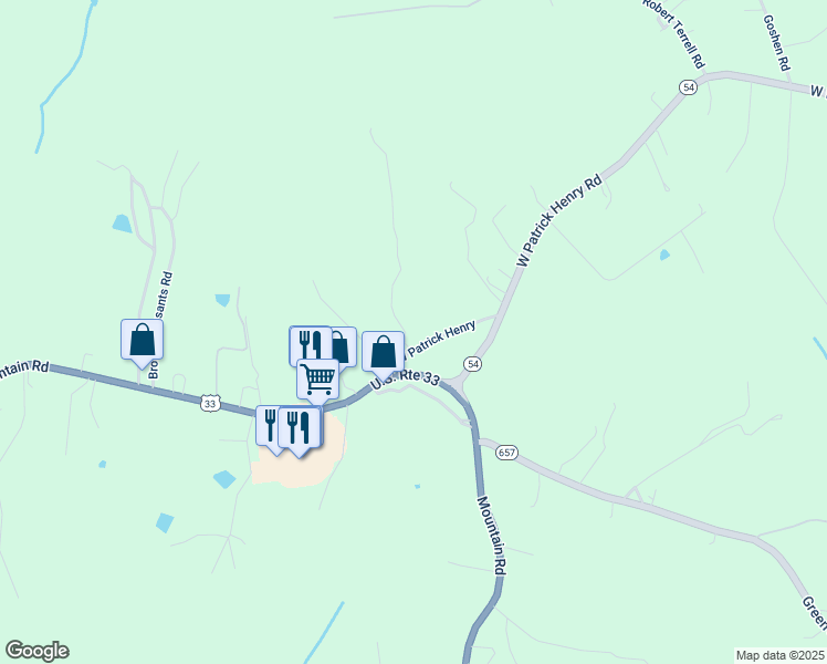 map of restaurants, bars, coffee shops, grocery stores, and more near 16266 West Patrick Henry Road in Montpelier