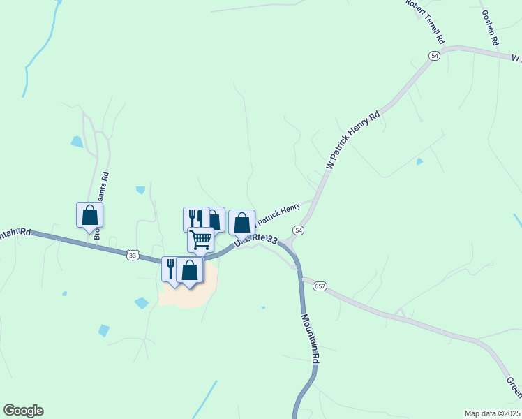 map of restaurants, bars, coffee shops, grocery stores, and more near 16266 West Patrick Henry Road in Montpelier
