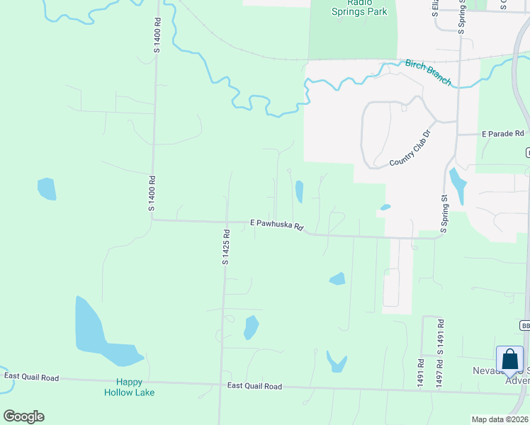 map of restaurants, bars, coffee shops, grocery stores, and more near 14393 East Pawhuska Road in Nevada