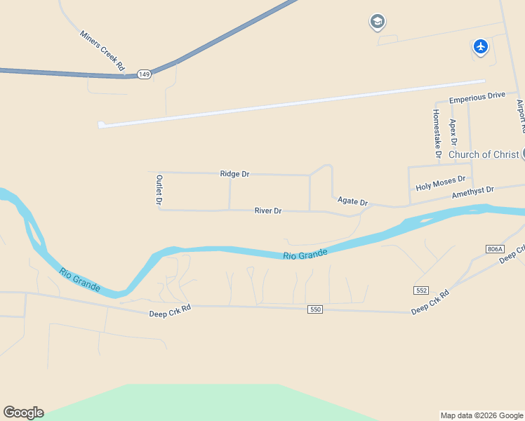 map of restaurants, bars, coffee shops, grocery stores, and more near River Drive in Creede