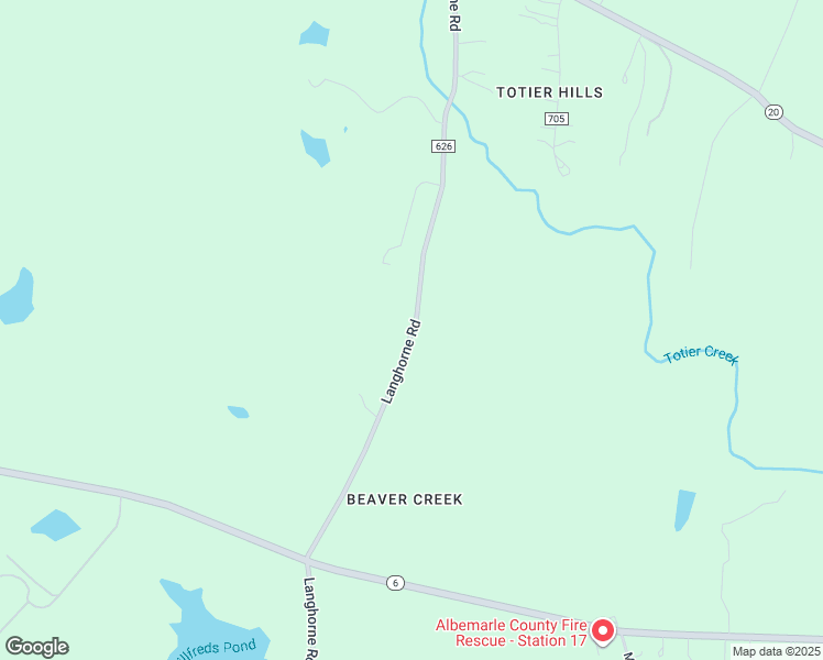 map of restaurants, bars, coffee shops, grocery stores, and more near Langhorne Road in Scottsville