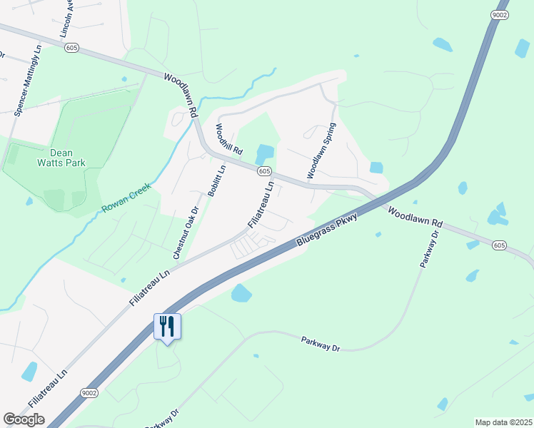 map of restaurants, bars, coffee shops, grocery stores, and more near 103 Graystone Court in Bardstown