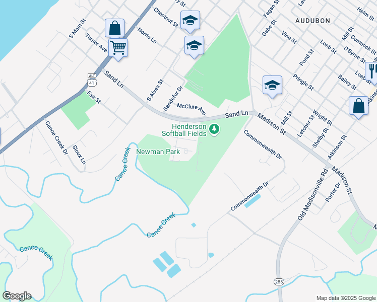 map of restaurants, bars, coffee shops, grocery stores, and more near Woodland Apartment Drive 2 in Henderson