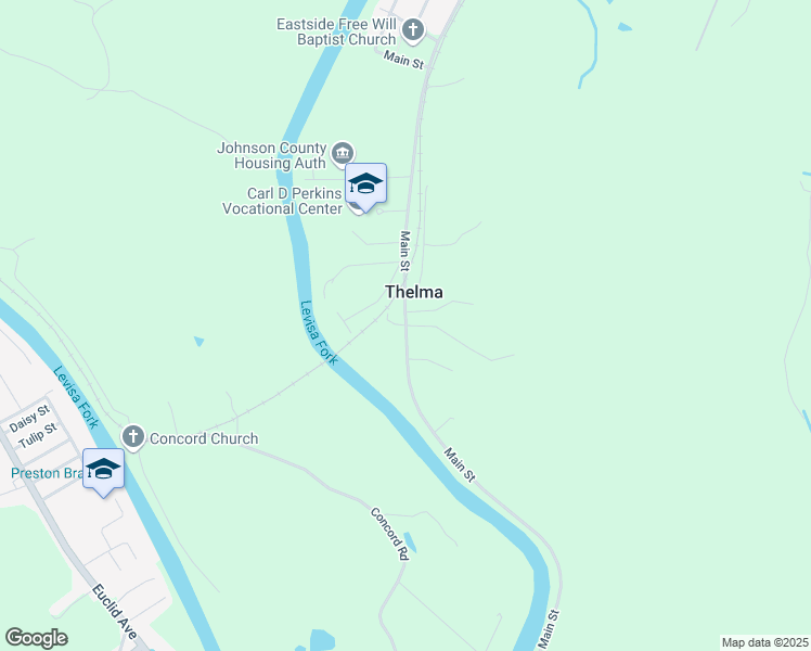 map of restaurants, bars, coffee shops, grocery stores, and more near 5659 Main Street in Thelma