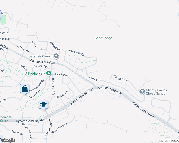 map of restaurants, bars, coffee shops, grocery stores, and more near 25 Barrons Place in Danville