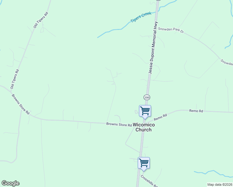 map of restaurants, bars, coffee shops, grocery stores, and more near 246 Cloverleaf Road in Heathsville