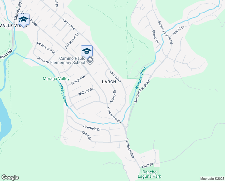 map of restaurants, bars, coffee shops, grocery stores, and more near 88 Shuey Drive in Moraga