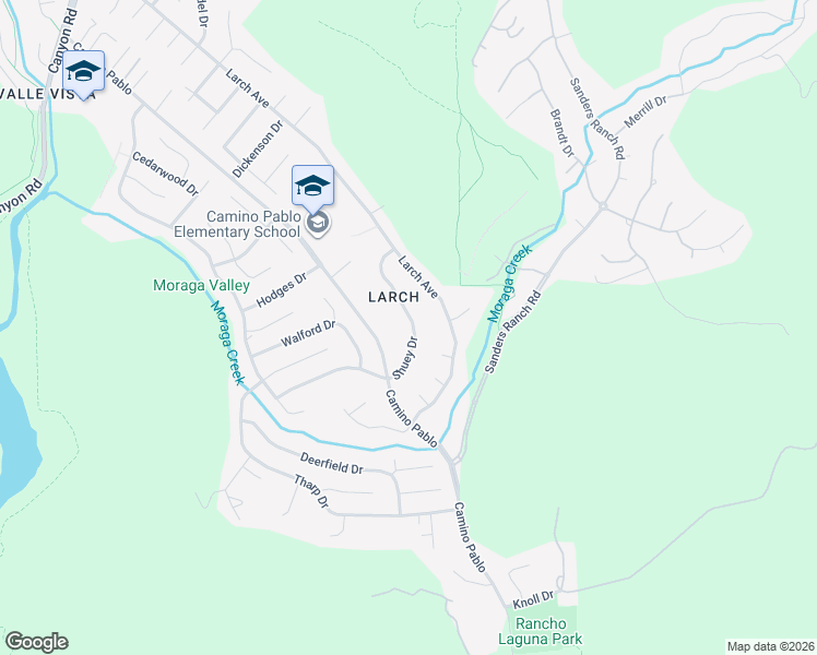map of restaurants, bars, coffee shops, grocery stores, and more near 88 Shuey Drive in Moraga