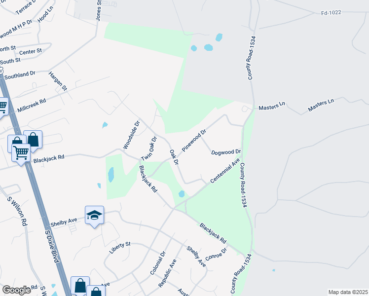 map of restaurants, bars, coffee shops, grocery stores, and more near 245 Pinewood Drive in Radcliff