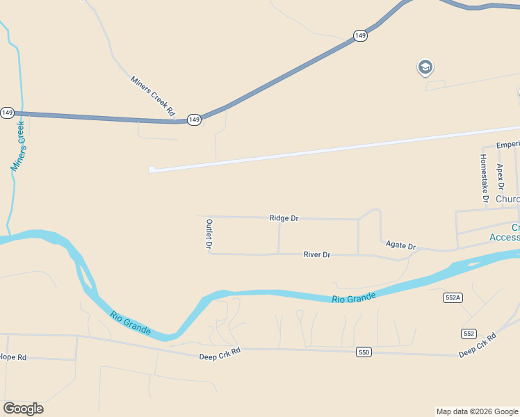 map of restaurants, bars, coffee shops, grocery stores, and more near 511 Ridge Drive in Creede