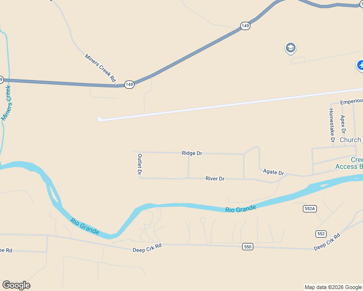 map of restaurants, bars, coffee shops, grocery stores, and more near 511 Ridge Drive in Creede