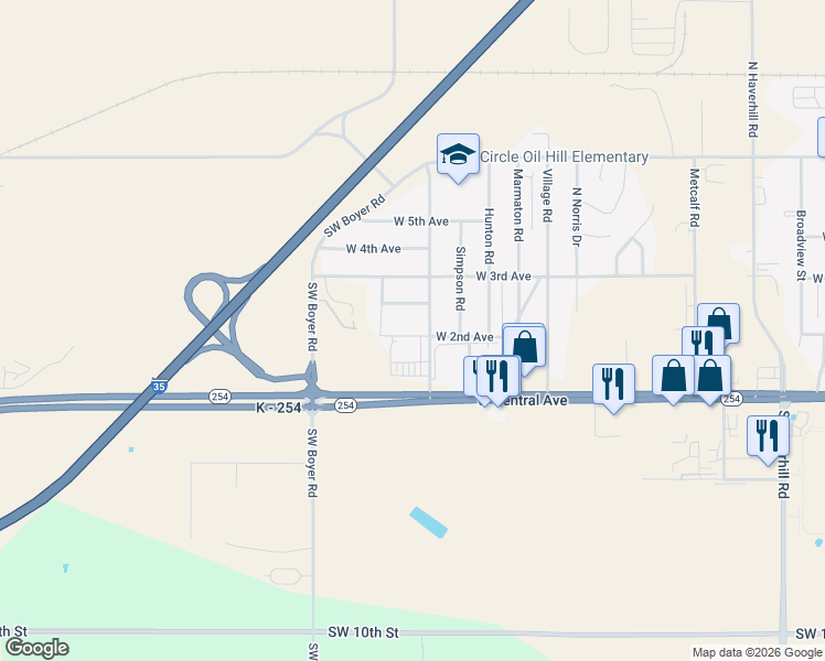 map of restaurants, bars, coffee shops, grocery stores, and more near 2845 Western St in El Dorado