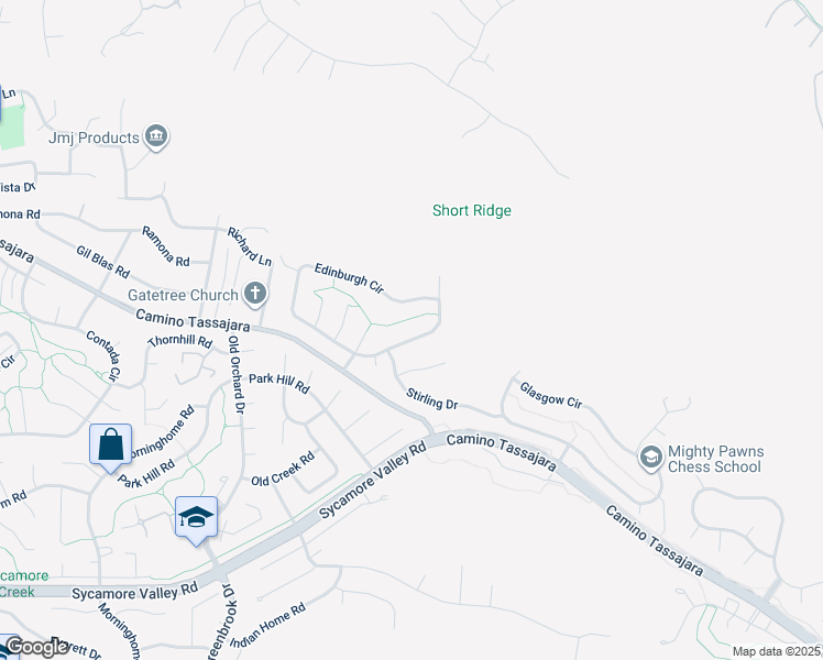 map of restaurants, bars, coffee shops, grocery stores, and more near 155 Edinburgh Circle in Danville