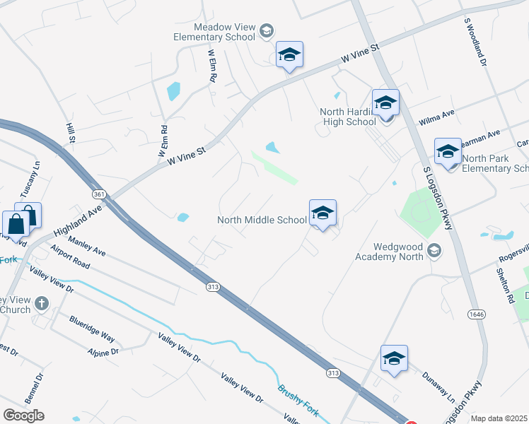 map of restaurants, bars, coffee shops, grocery stores, and more near 210 Scarlet Avenue in Radcliff