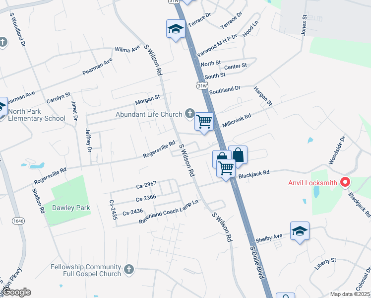 map of restaurants, bars, coffee shops, grocery stores, and more near 111 Pearl Street in Radcliff